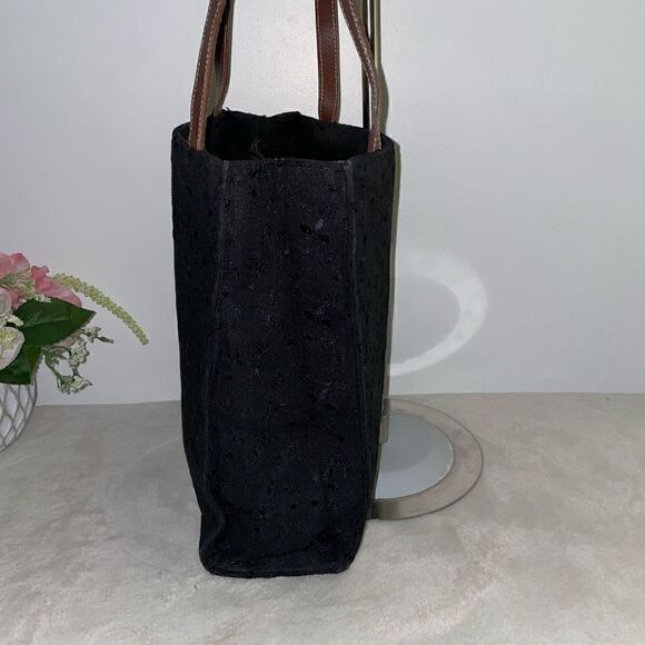Bechamel Embroidered Tote with Leather Trim Black Small - Picture 4 of 7